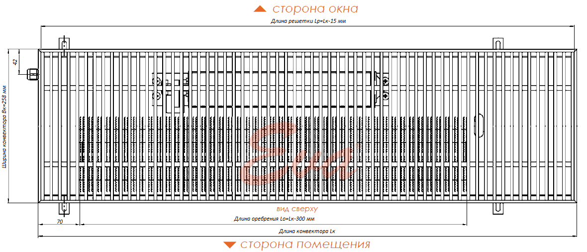 Конвекторы Россия КВ 90 258 сверху